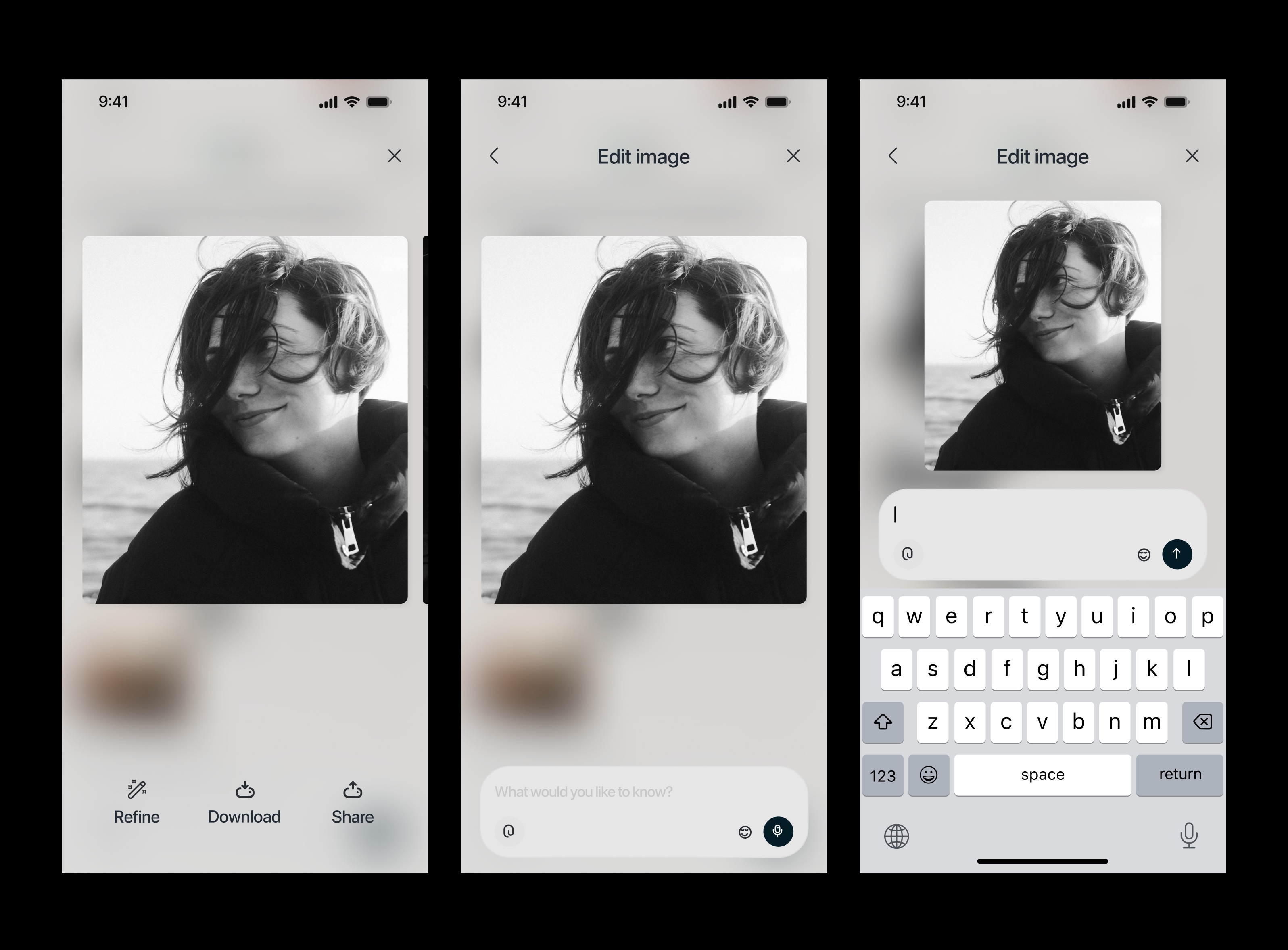 Other Screens - Image Workspace and Refine Actions